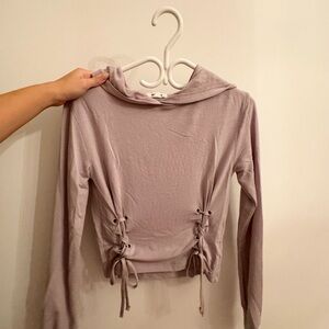 Garage Lilac Lace-Up Hoodie
